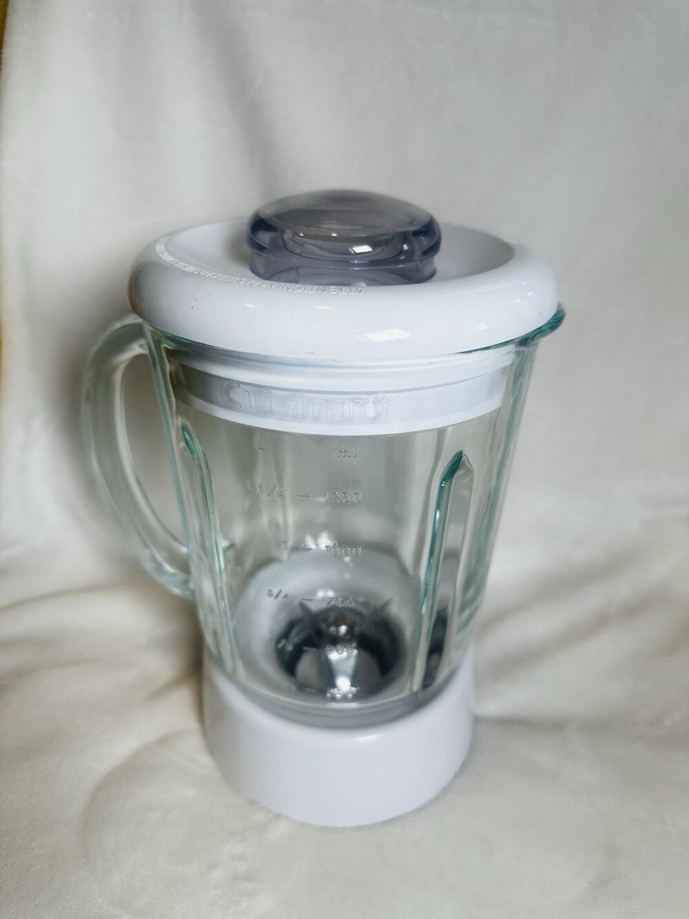 Cuisinart Smart Power Duet Processor Blender Glass Pitcher & Blade 5 Cups White